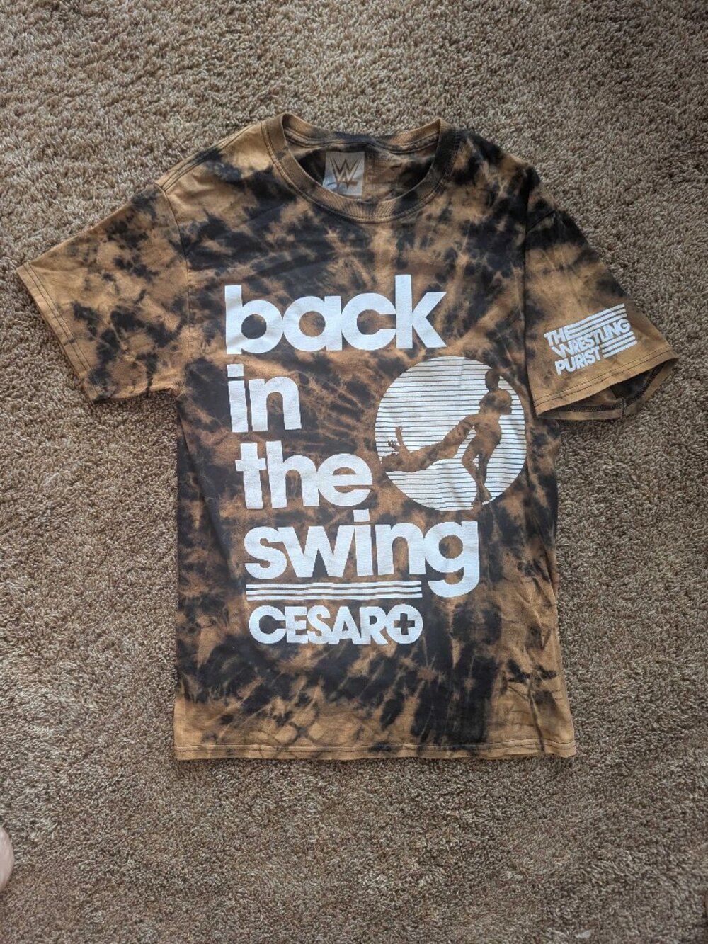 Cesaro WWE The Wrestling Purist tie-dyed shirt, sz S